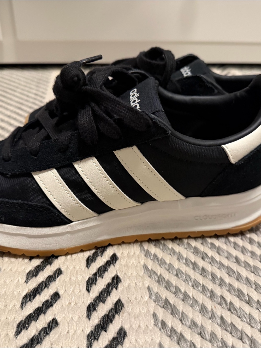 adidas women's  Black & White Retro Runner Sneakers